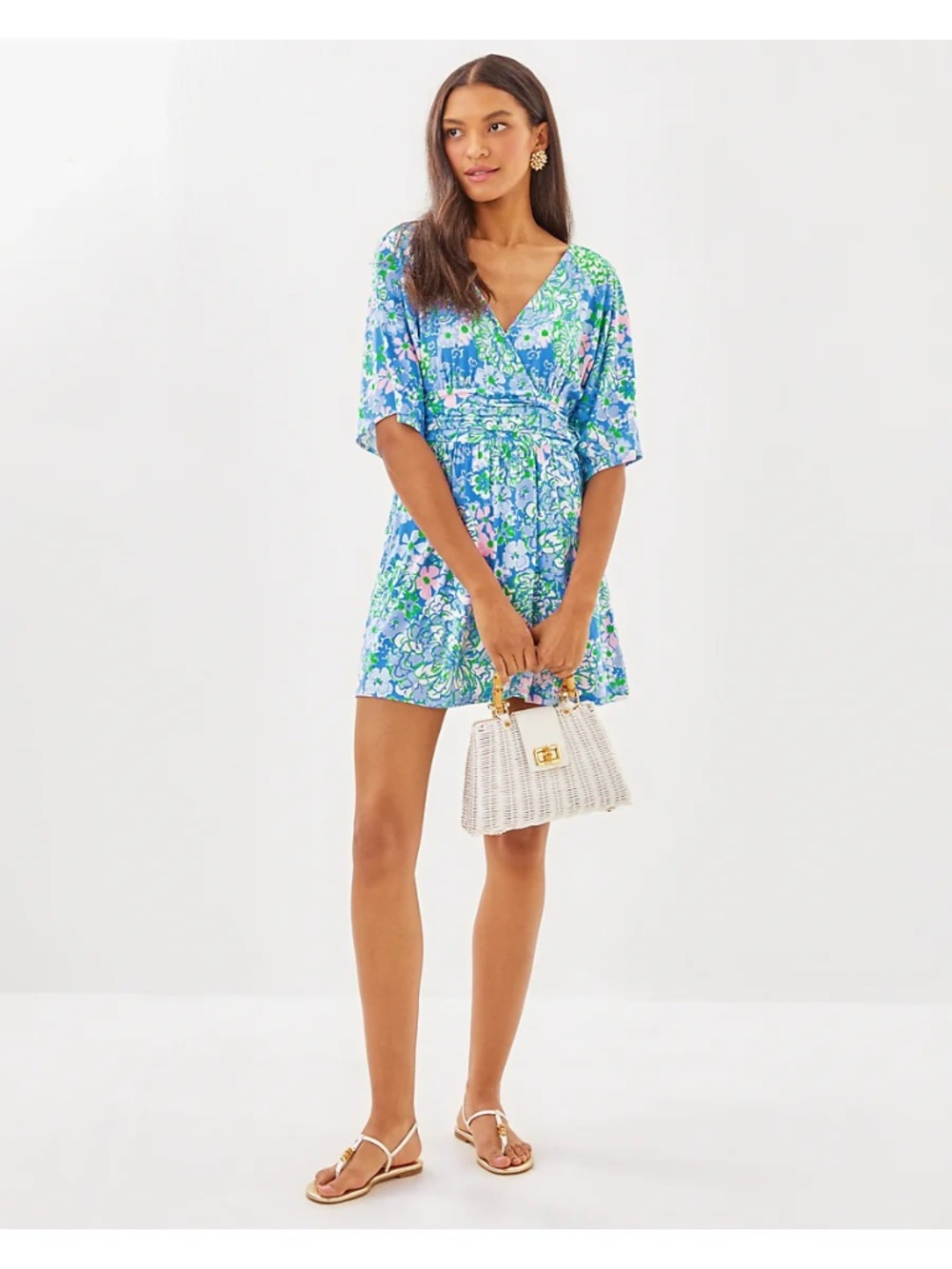 Lilly Pulitzer Parigi Knit Skort Romper Size Large Sunwashed Blue Plumes